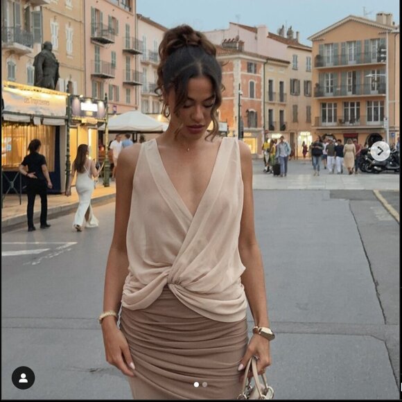 L'Academie by Marianna Marin Midi Dress Red and Pink‎ Size Small - Picture 2 of 9